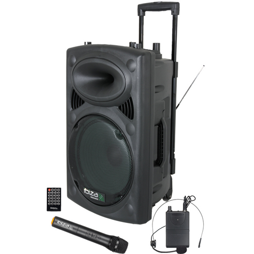 IBIZA SOUND - PORT15UHF-BT - 15" 800W PRIJENOSNI ZVUČNIK - RADIO/BLUETOOTH/USB/SD/AUX