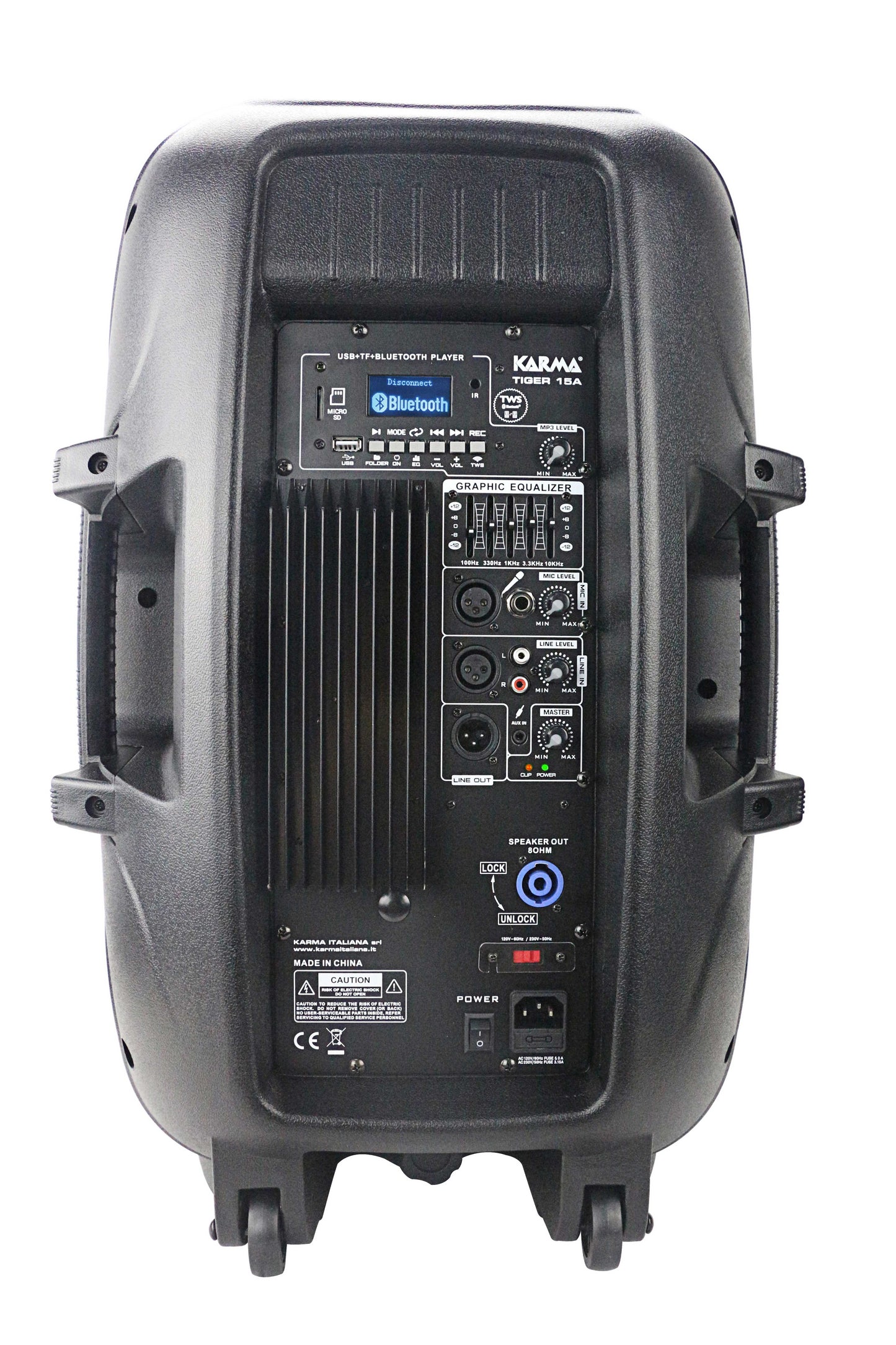 KARMA - AKTIVAN ZVUČNIK 15" 820W/410W RMS - RADIO/BLUETOOTH/USB/AX - TWS FUNKCIJA