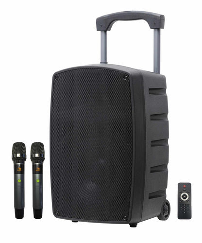 GLEMM - PRIJENOSNI ZVUČNIK 600W - RADIO/BLUETOOTH/USB/SD/AUX + 2 BEŽIČNA MIKROFONA