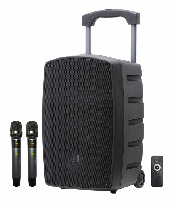 GLEMM - PRIJENOSNI ZVUČNIK 240W RMS - RADIO/BLUETOOTH/USB/SD/AUX + 2 BEŽIČNA MIKROFONA