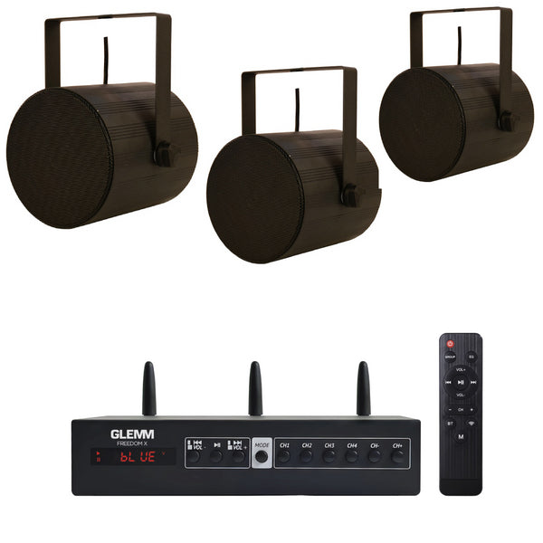 GLEMM - SET 3 BEŽIČNA ZVUČNIKA + POJAČALO - BLUETOOTH/WIFI/USB/AUX