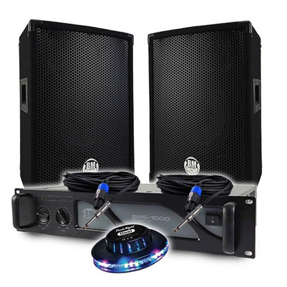 BM SONIC - 600W KOMPLET 2 ZVUČNIKA + POJAČALO + RASVJETA