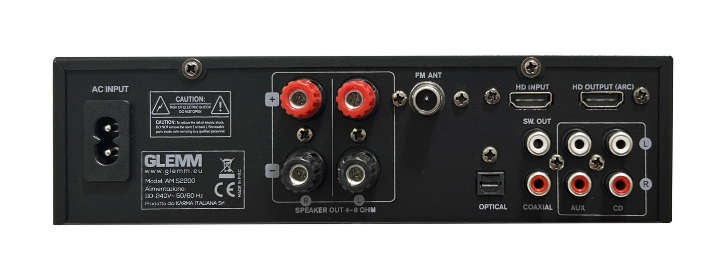 GLEMM - 2x200W HI-FI STEREO POJAČALO - RADIO/BLUETOOTH/USB/SD/AUX