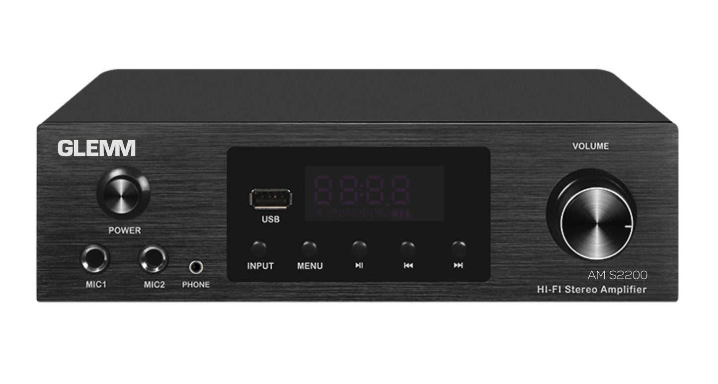GLEMM - 2x200W HI-FI STEREO POJAČALO - RADIO/BLUETOOTH/USB/SD/AUX