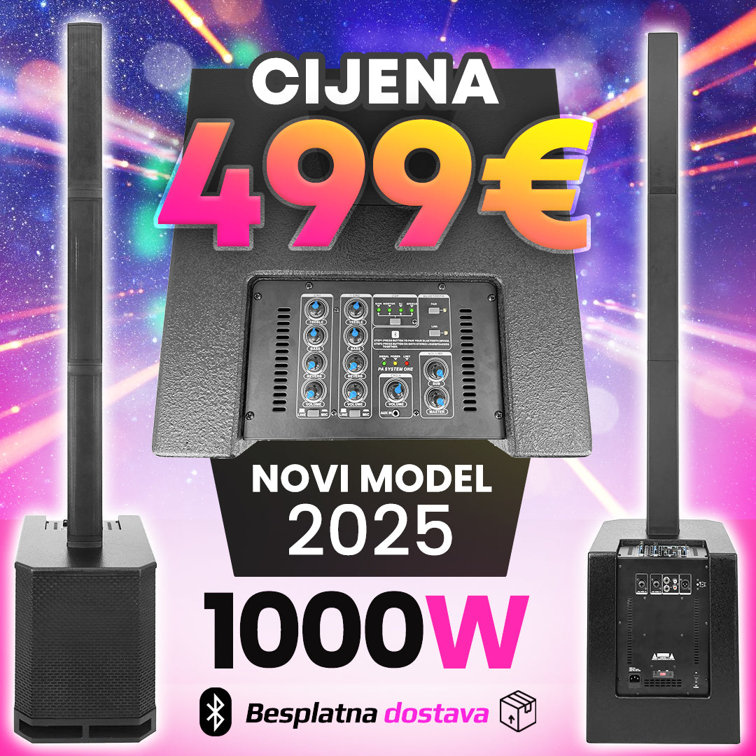 GLEMM - PROFESIONALAN KOMPLET 1000W - BLUETOOTH/DSP - "STUPNI ZVUČNIK"