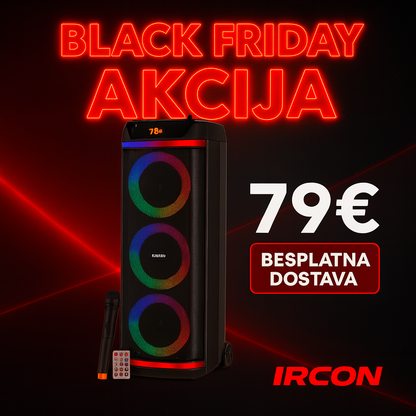 KARMA - 250W PRIJENOSNI ZVUČNIK - RADIO/BLUETOOTH/USB/SD/AUX + BEŽIČNI MIKROFON