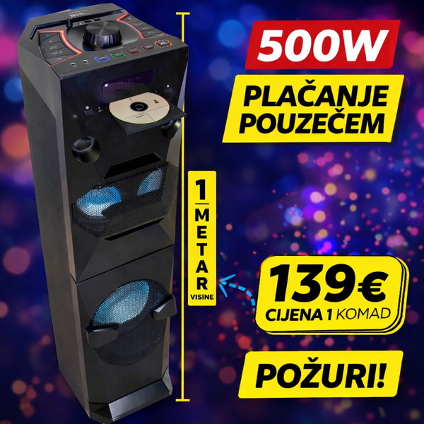 BOOST - AKTIVAN ZVUČNIK 500W - RADIO/BLUETOOTH/USB/CD/AUX
