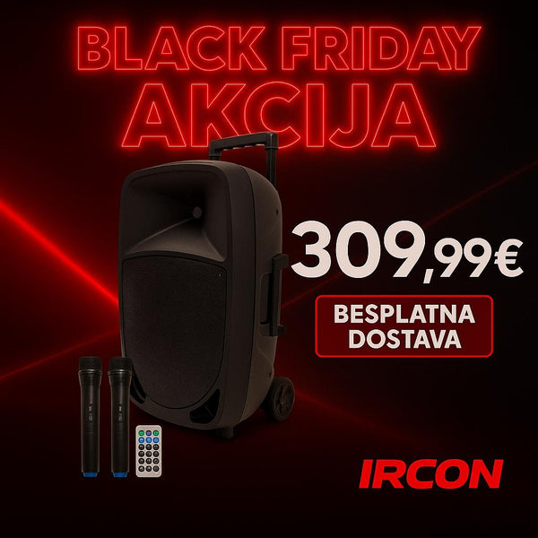 KARMA - PRIJENOSNI ZVUČNIK 12" 200W RMS - BLUETOOTH/USB/SD/AUX - 2 BEŽIČNA MIKROFONA