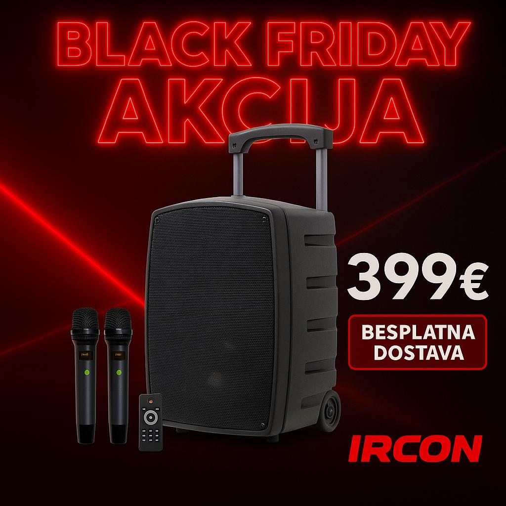 GLEMM - PRIJENOSNI ZVUČNIK 600W - RADIO/BLUETOOTH/USB/SD/AUX + 2 BEŽIČNA MIKROFONA