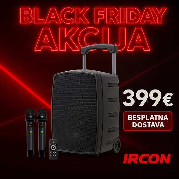 GLEMM - PRIJENOSNI ZVUČNIK 600W - RADIO/BLUETOOTH/USB/SD/AUX + 2 BEŽIČNA MIKROFONA