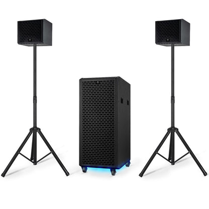 BM SONIC - 2000W DJ KOMPLET (DJ PULT) - RADIO/BLUETOOTH/USB/SD/AUX - DVA ZVUČNIKA, SUBWOOFER, STALCI, KABLOVI